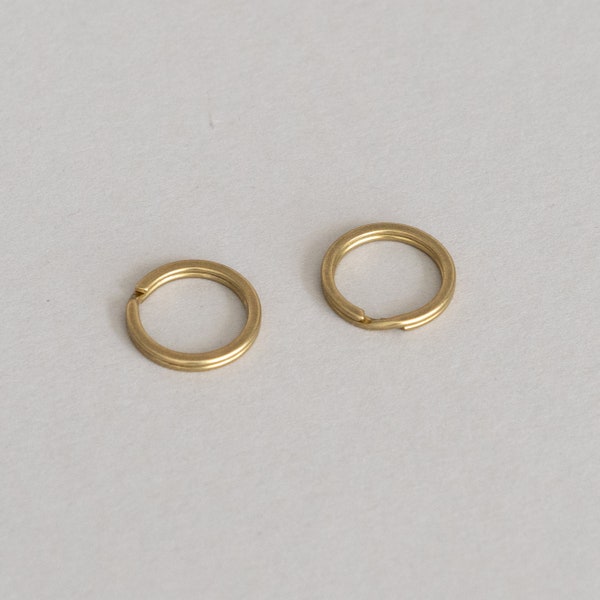 Sturdy Flat Split Rings, Solid Brass (Set of 2)