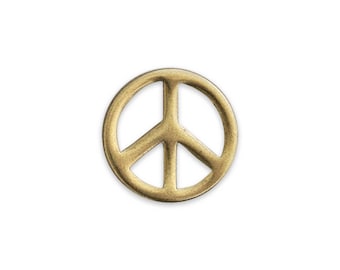Solid Brass Peace Charm: Pet Tag & Collar Accessory, Small Necklace Pendant
