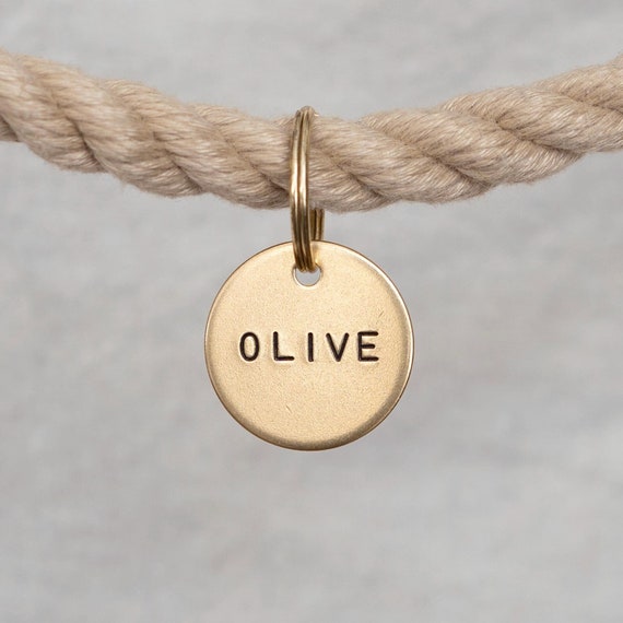 Dog Tag Personalized Brass Round 1" - Custom Pet Name Tag