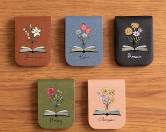 Personalized Graduation Bookmark, Custom Name Birth Flower Bookmark, Graduate Gift, Class of 2025 Gift, Book Lover Gift, Reader Gift for Her