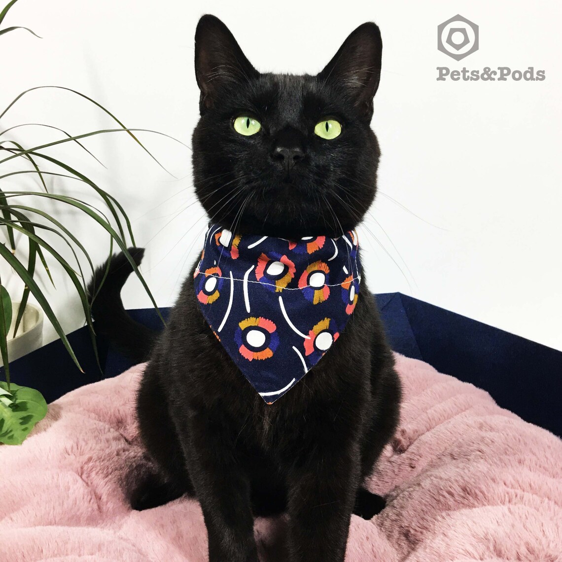 Reversible Cat bandana UK shop Cat bandana over the collar. Etsy