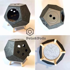 Cool cat cube Designer cat house Modern pet Cat houses Dog houses Modern cat design Cool cat shop Cool dog shop Cool pet shop Cat lovers Dark Grey-Grey Top