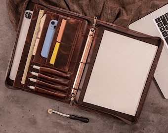カスタムポートフォリオレザーフォルダー、レターサイズメモ帳用