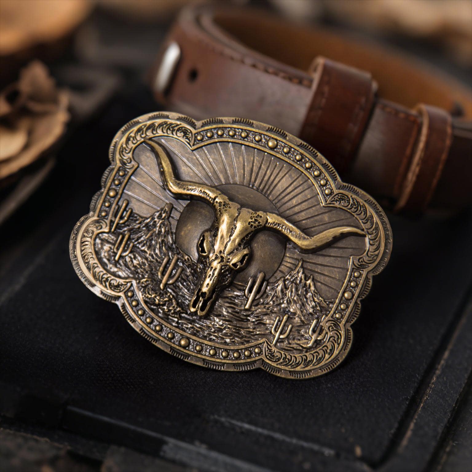 Western Steer Skull Belt Buckle - Etsy display picture 3
