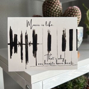 Music is Life, Blank, Greeting Card, Art Print, Personalize, Send Direct