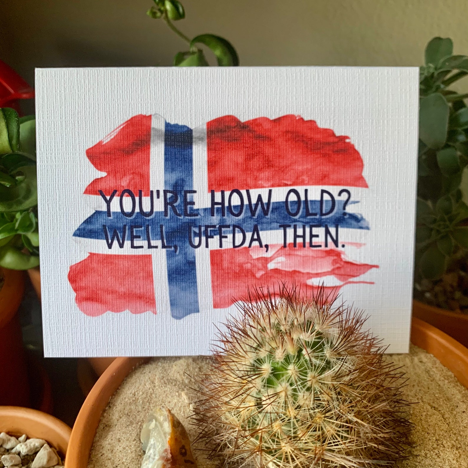 Uffda Birthday Norwegian Greeting Card Etsy