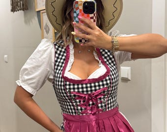 Vintage Bavarian Dirndl Dress · Oktoberfest Costume · Trachten Peasant Folk Dress · Cottagecore Style Outfit