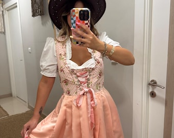 Rare Vintage Bavarian Dress · 100% Cotton Dirndl · Oktoberfest Traditional German Outfit