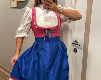 Vintage katoenen Beierse dirndl-jurk: folkloristische outfit Oktoberfest (DE 38 / US 8)