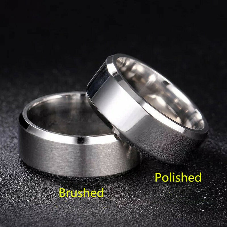 4mm Titanium Stainless Steel Brushed or Polished Band Ring image 8