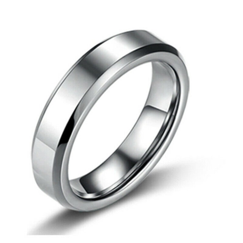 4mm Titanium Stainless Steel Brushed or Polished Band Ring image 4