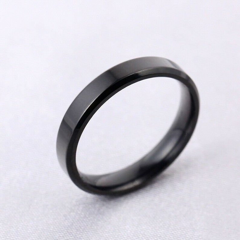 4mm Titanium Stainless Steel Brushed or Polished Band Ring image 5