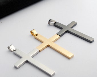 Stainless Steel Plain Cross Necklace