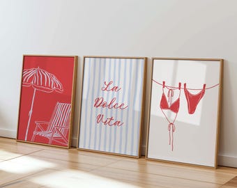 La Dolce Vita Summer Print Set: Retro Italian Coastal Art (Digital Download)