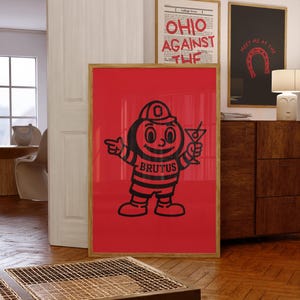 Trendy Ohio State Cocktail Print: Girly Dorm Wall Art (Digital Download)