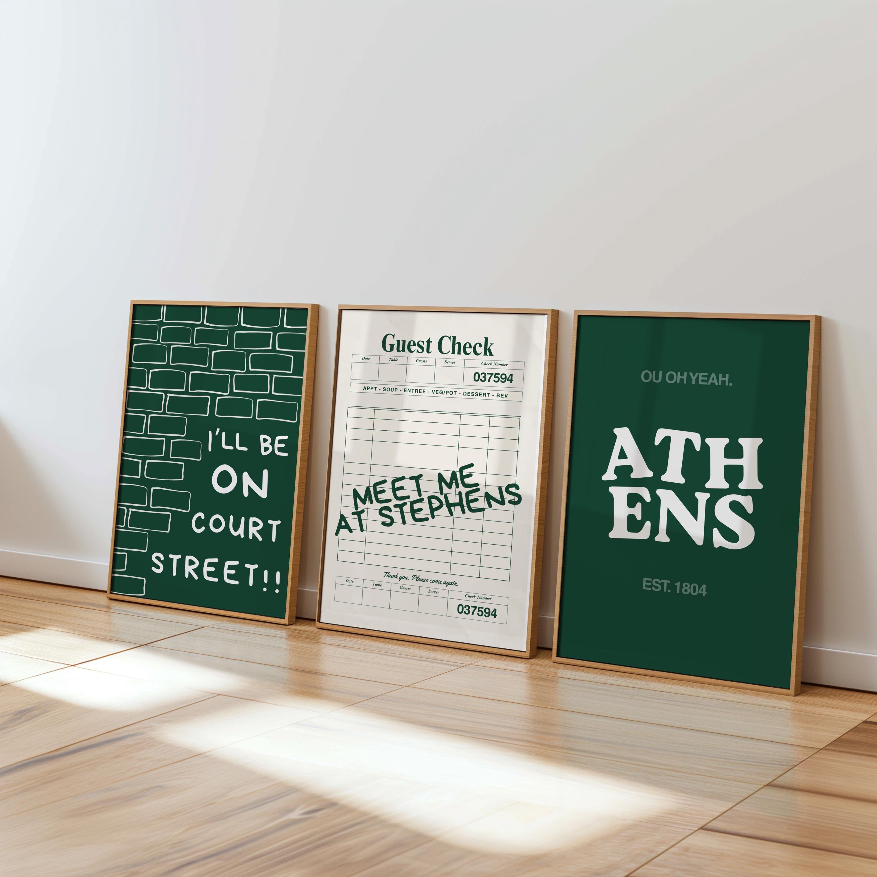 Ohio University Print: Athens, Court Street, College Dorm Decor (Digital Download)