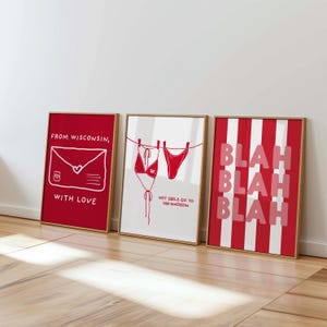 Trendiges UW-Madison 3er Set - College Wandkunst, Unikat, Unikat, Unikat, Unikat