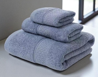 3-Piece Organic Turkish Cotton Towel Set: Soft & Absorbent