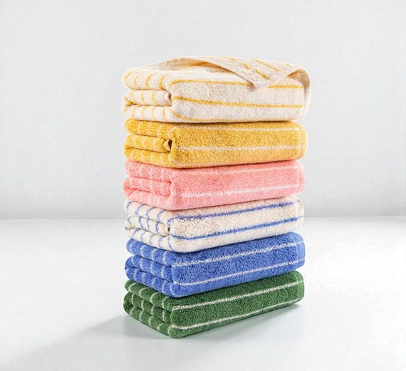 Luxury Thick Pure Cotton Pinstripe Face Bath Towel 125g Thickened Soft Absorbent 34x75cm Quick Dry Spa Quality Towel for Bathroom Gift