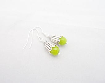 Green Kyanite Earrings, Green Gemstone Earrings, Handmade Kyanite Earrings