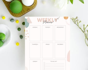 Planificador semanal minimalista / PDF imprimible / Diseño estético neutro