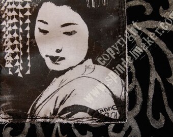 Black cotton geisha top