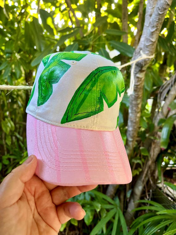 Handmade Hand-painted Artisan Canvas Ball Cap Women's Tropical
