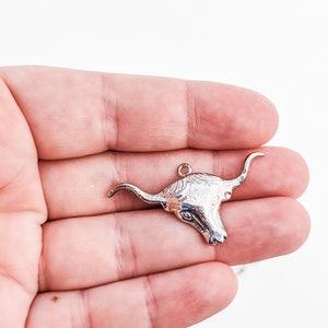 Steerhead charm, Set of 5 charms, Southwestern charm, Cowboy charm, Cowgirl charm, Rancher charm, Western jewelry, Western charm