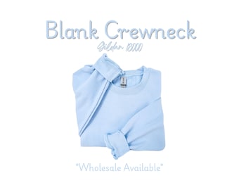 Sudadera azul claro en blanco / Gildan 18000 Blanks / Sudadera unisex en blanco / Cuello redondo liso / Jersey de cuello redondo liso / Cuello redondo al por mayor