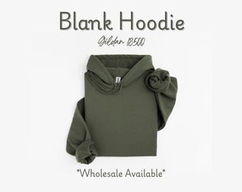 Military Green Blank Hoodie | Gildan 18500 Blanks | Unisex Blank Hoodie | Plain Hoodie | Pullover Plain Hoodie | Wholesale Blank Hoodie