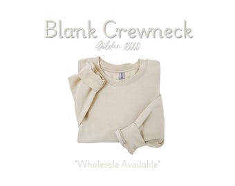 Beige Blank Sweatshirt | Gildan 18000 Blanks | Unisex Blank Sweatshirt | Plain Crewneck | Pullover Plain Crewneck | Wholesale Blank Crewneck