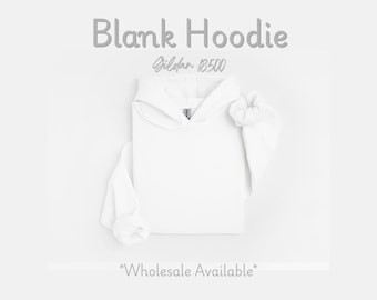 White Blank Hoodie | Gildan 18500 Blanks | Unisex Blank Hoodie | Plain Hoodie | Pullover Plain Hoodie | Wholesale Blank White Hoodie