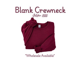 Maroon Blank Sweatshirt | Gildan 18000 Blanks | Unisex Blank Sweatshirt | Plain Crewneck | Pullover Plain Crewneck |Wholesale Blank Crewneck