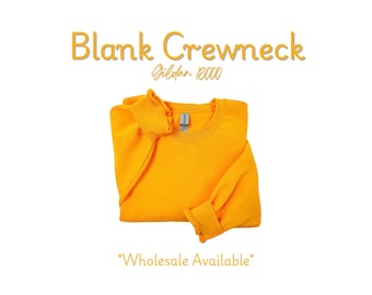 Gold Blank Sweatshirt | Gildan 18000 Blanks | Unisex Blank Sweatshirt | Plain Crewneck | Pullover Plain Crewneck | Wholesale Blank Crewneck