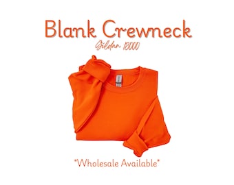 Orange Blank Sweatshirt | Gildan 18000 Blanks | Unisex Blank Sweatshirt | Plain Crewneck | Pullover Plain Crewneck |Wholesale Blank Crewneck