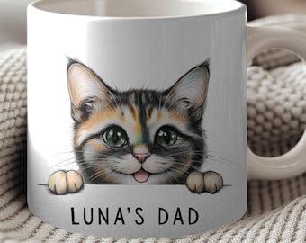 Custom Cat Dad Mug | Cat Dad Personalized Mug | Pick Your Cat Breed | Custom Cat Name Gift | Cat Lover Coffee Cup | Pet Owner Gift for Him
