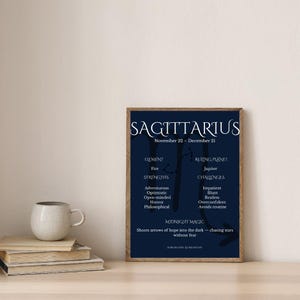 Sagittarius Zodiac Printable | Astrology Wall Art 8×10 | Horoscope Poster | Instant Download