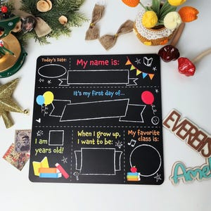 First Day of School Sign reusable, Liquid Chalk Dry Erase School Board, Back to School Chalkboard Sign, Milestone Chalkboard,  Photo Prop