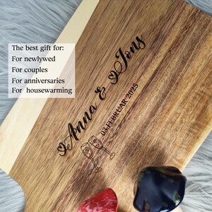 Custom Charcuterie Board – Unique Wedding or Anniversary Gift, Personalized Cheese Board for Couples, Housewarming or Engagement Present