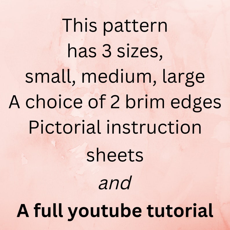 Trilby PDF hat pattern. 3 sizes, small,medium,large. 2 brim styles. Download with Pictorial instructions, plus YouTube tutorial image 5