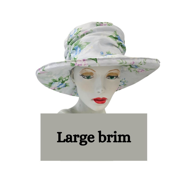 Modèle PDF de chapeau, chapeau de soleil, bords désossés, paquet plat, petit, moyen, grand, bord en 2 tailles, été, téléchargeable, tutoriel YouTube image 3