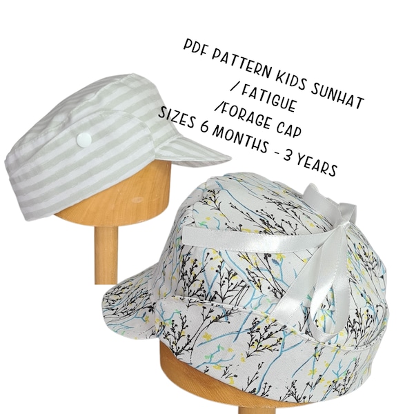 PDF Childs sun hat pattern , kids, boys, girls, baby, classic forage cap. Ear and neck protection Kids sunhat, YouTube tutorial