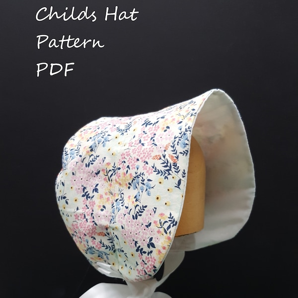 PDF Childs hat pattern & tutorial, classic poke bonnet Prairie style. Kids sunhat, pattern,instructions, YouTube . updated multi size