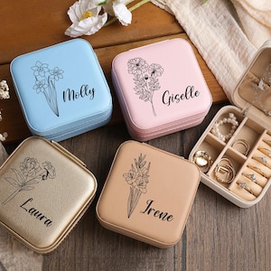 Personalized Jewelry Case,Travel Jewelry Box,personalized travel jewelry box,Leather Jewelry Travel Box,Bridesmaid Jewelry box,Gift for Her