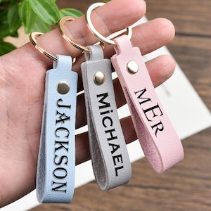 Personalized Leather Keychain,Custom Leather Keychain, Custom Keychain,Keychain for Men and Women,Anniversary Gift, Gift for birthday