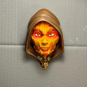 Pumpkin Girl – Gothic Halloween Wall Art – 3D Printed & Hand Painted