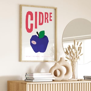 Muurdecoratie appelcider, kookkunst keuken, poster appelfruit, trendy fruitkunst, cocktailkunst barwagen, poster digitale download