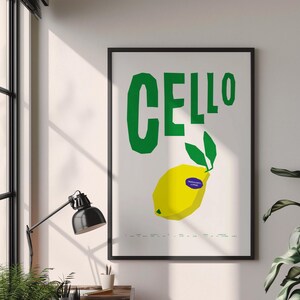 Citroenen Art Print, kookkunst keuken, moderne kunstposter, trendy fruitposter, cocktailkunst barwagen, limoncello, poster digitale download, poster moderne kunst, poster moderne kunst