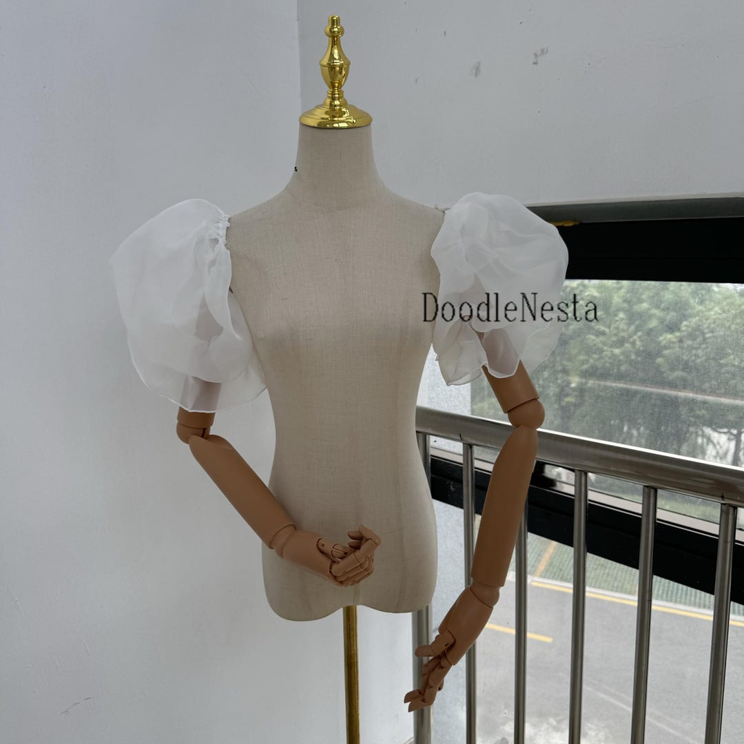 Organza Ruffle Detachable Organza Ruffle Sleeves: Vintage Wedding Dress Accessory - Etsy
