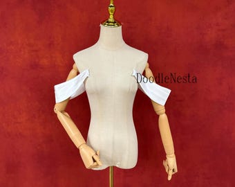 Ivory Detachable Satin Shoulder Straps - Bridal & Formal Wear Accessory (With Pins)